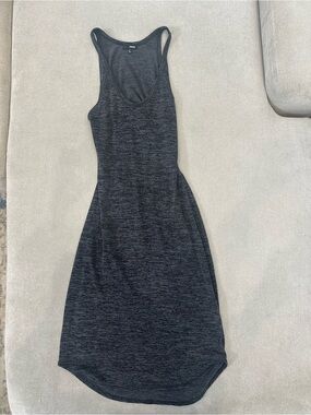 Wilfred Heathered Black Racerback Midi Dress